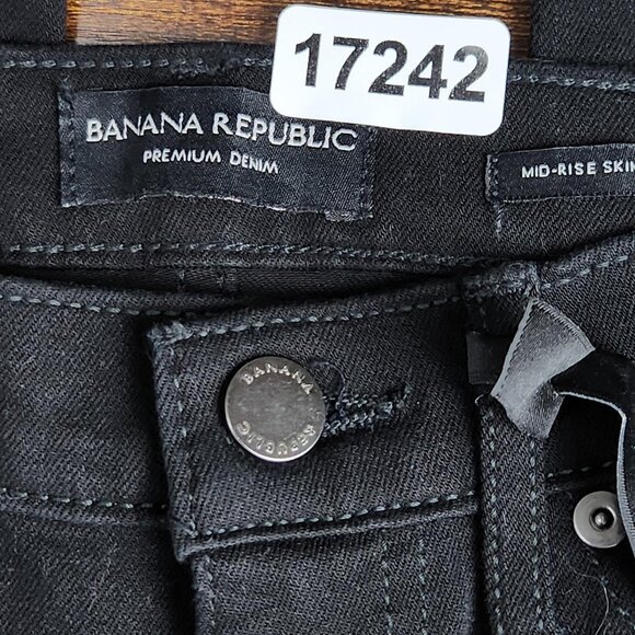 Banana Republic Jeans Womens 24 Petite Black Mid Rise Skinny Zero Gravity NEW - Picture 10 of 12